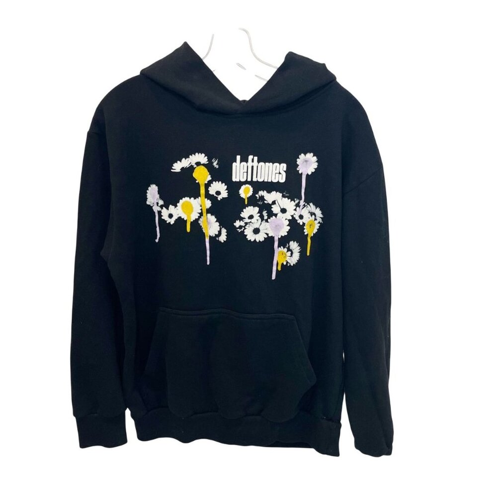 Deftones 2025‎ Tour Sweatshirt Hoodie Black Flower Daisy Drip Merch SMALL